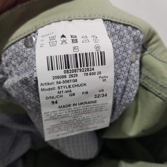 Brax Pants Mens 32x34 Chuck Modern Hi Flex Green Cotton Twill Germany - Picture 6 of 10